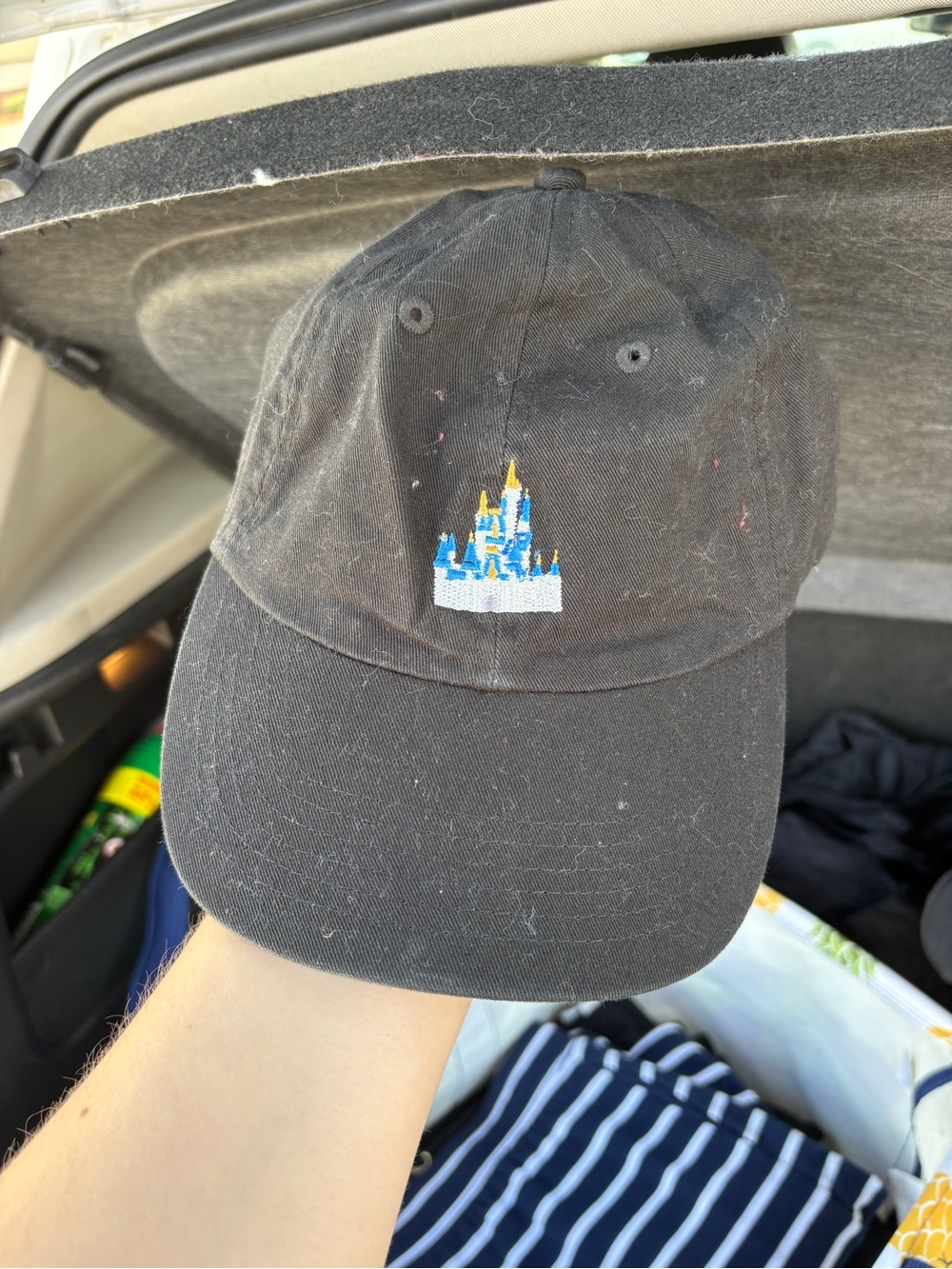 Black Disney Castle Embroidered Baseball Hat